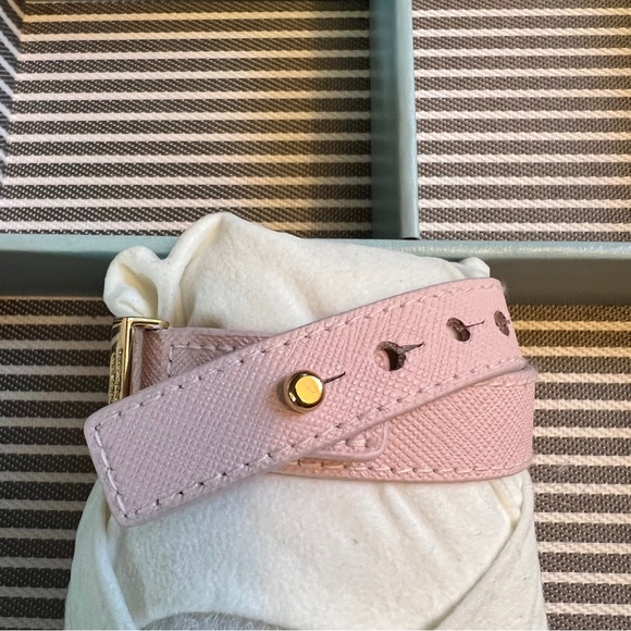 Kate Spade Bow Wrap Bracelet Jackpot jewels pink saffiano leather NWOT - Picture 8 of 8